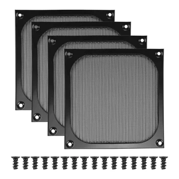140 мм Корпус настольного компьютера Вентилятор Пылезащитный фильтр Решетки Пылезащитный чехол с винтами, алюминиевая каркасная сетка, 4 упаковки