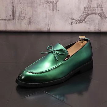 2022 Новые Мужские Модельные туфли с Острым концом и галстуком-бабочкой из Микрофибры в деловом стиле для Официальных Мероприятий Zapatillas Hombre zapatos de novio
