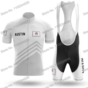 2023 Austin Texas S5 Велосипедная одежда Летний Трикотажный Комплект Мужские рубашки для шоссейных велосипедов Костюм С короткими рукавами Велосипедные шорты-нагрудники