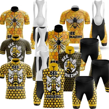2023 Summer Bee Amazing Funny Cycling Jersey Set Мужская Велосипедная одежда Bee Без рукавов, велосипедный жилет Maillot Ciclismo Hombre