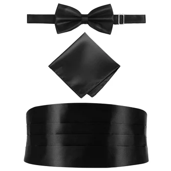 3шт Мужской Классический Галстук-бабочка, Широкий Носовой платок, Деловой галстук для свадьбы, выпускного вечера, мужской подарок
