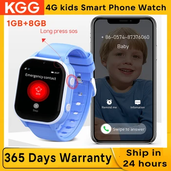 4G Детские Умные Часы-Телефон 1 ГБ + 8 ГБ GPS WIFI Видеозвонок SOS IP67 Водонепроницаемые Детские Умные Часы Камера Монитор Трекер Местоположения 