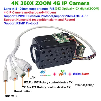 4K 8MP 360-кратный Оптический зум 4G IP-камера с автоматической ДИАФРАГМОЙ по протоколу Hikvision RTMP IVM4200 P2P ONVIF IMX415 SD 256GB IP-камера