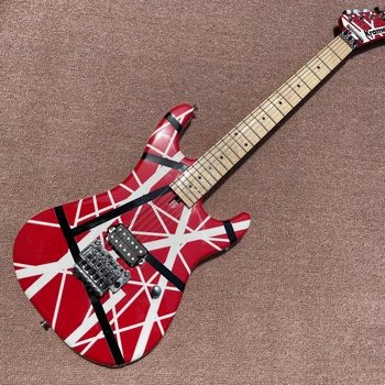 5150 Крам Электрогитара Eddie Van Halen Guitar Бесплатная Доставка Черная Полосатая Красная Гитара, Струнный Инструмент, Бесплатная Доставка