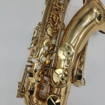 802 тенор-саксофон из лакированной золотой латуни с резным рисунком 