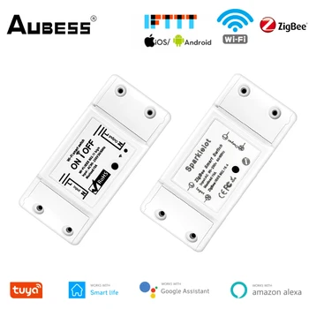 Aubess 10A Smart Switch WiFi/ZigBee DIY Breaker Беспроводной Умный Переключатель Голосового Управления Работает С Alexa Google Home Tuya Smart Life