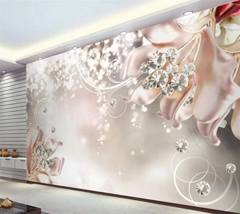 papel de parede 3D Пользовательские обои Фэнтези мода 3D ювелирные изделия цветы Роскошная гостиная ТВ фон стены домашнего декора фреска