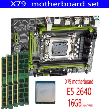 Qiyida X79 комплект материнской платы E5 2640 CPU 4шт * 4 ГБ = 16 ГБ Оперативной памяти DDR3 RAM 10600R 1333 МГц