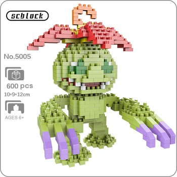 SC 5005 Аниме Digimon Palmon Cactus Цифровой Монстр Домашнее Животное Мини Алмазные Блоки Кирпичи Строительная Игрушка Для Детей Подарок Без Коробки