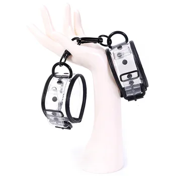 TleMeny Регулируемые прозрачные наручники из ПВХ, манжеты на лодыжках, БДСМ-бондаж, кандалы, фетиш-секс-игрушки для пар, флиртующих