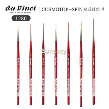 акварельная серия da Vinci 1280 CosmoTop Spin Paint Brush, синтетическая подводка средней остроты с красной ручкой