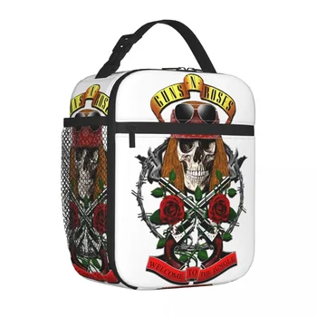 Аксессуары Guns N Roses Rock Axl Изолированная сумка-тоут для ланча Welcome To The Jungle Song Merch, ланч-бокс с термоохлаждением для продуктов питания