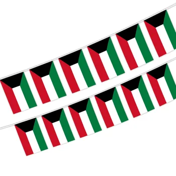 Баннер с Вымпелом из Струнного Флага Кувейта, Кувейтские Флаги 14 *21 см, Национальный Кантри-декор для школы, Спортивных мероприятий, Патриотического фестиваля