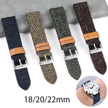 Быстросъемный кожаный ремешок в стиле ретро для часов Rolex Для мужчин и женщин, нейлоновый ремешок для часов Seiko, браслет, аксессуары для часов