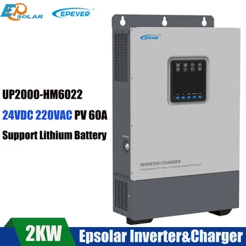 Гибридный Солнечный Инвертор Epever 2KW UP2000-HM60222 С поддержкой 24VDC Литиевой Батареи WIFI Монитор, Встроенный в Солнечный Контроллер 60A MPPT