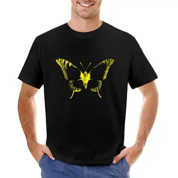 Желтая футболка с бабочкой, графические футболки, мужская тренировочная рубашка