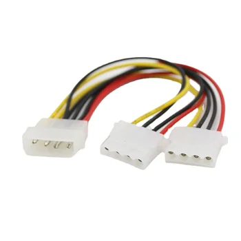 Кабель-разветвитель питания Адаптер 4-контактный Разъем Molex для подключения питания к 2x IDE 4-контактный разъем Y-разветвителя Удлинительный кабель адаптера 20 см