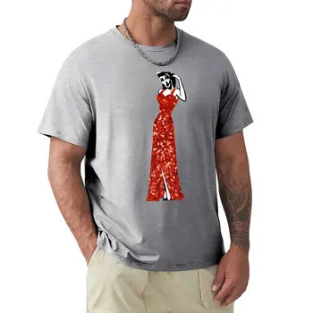 красная винтажная футболка в стиле бурлеск с заколками для мальчиков, рубашка с животным принтом, Блузка, милые топы, футболки для мужчин, хлопок