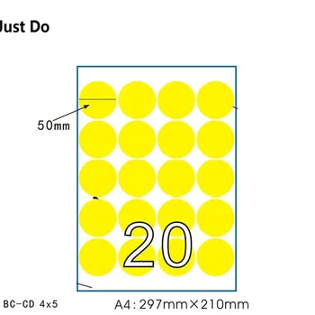 круглая наклейка на 10 листов формата А4, самоклеящаяся наклейка формата А4 для печати, зеленая, желтая, красная бумага для печати наклеек формата а4
