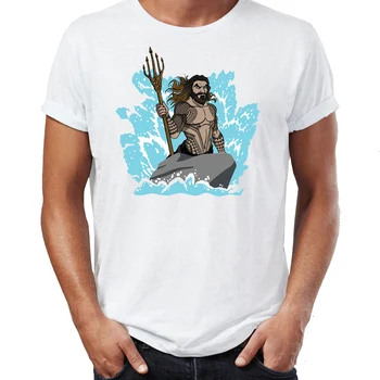 Летняя мужская футболка The Little Merman Aquaman, Забавная Потрясающая футболка С Рисунком, Крутые Футболки, Топы Harajuku, Уличная Одежда