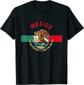 Мексиканский флаг Мужчины Женщины МЕКСИКА Хлопковая футболка с круглым вырезом Мужские повседневные футболки с коротким рукавом Топы Harajuku Уличная одежда