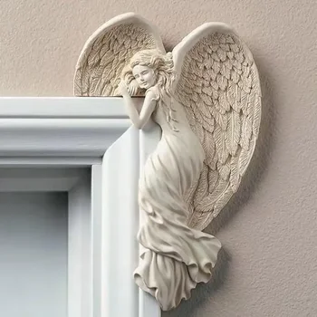 Милые крылья Ангела, подарок для дома, украшение дверной рамы из смолы, декор комнаты, внутреннее и наружное украшение для дома, Статуэтки ручной работы