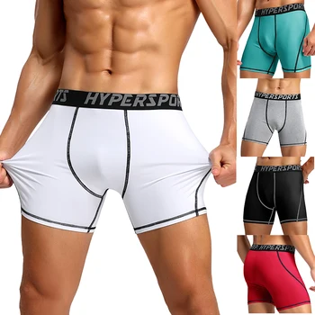Мужские компрессионные шорты, нижнее белье для спортзала, шорты для бега, Быстросохнущие плавки для спортивных тренировок