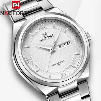 Мужские наручные часы NAVIFORCE, лучший бренд, роскошные деловые часы, спортивные военные армейские кварцевые Оригинальные мужские часы 8030