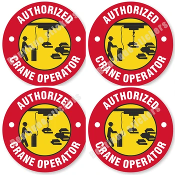 Набор персонализированных наклеек из ПВХ из 4 частей, водонепроницаемые наклейки для авторизированного оператора крана, украшение для ноутбука мотоцикла
