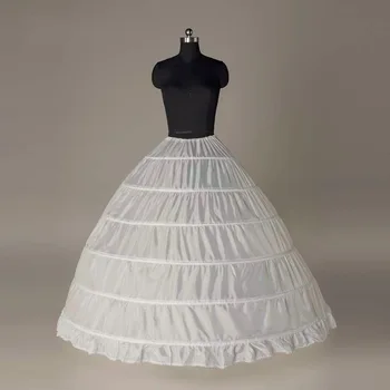 Новое поступление белого свадебного платья с эластичной резинкой на талии и 6 обручами, нижняя юбка с завязками по всему подолу.