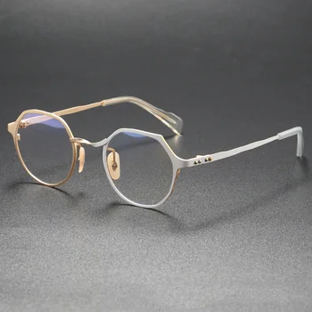 Оправа для очков при близорукости из чистого титана Винтажные Мужские Оптические очки Женские компьютерные очки с защитой от излучения в стиле ретро