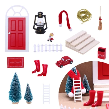 Рождественские декорации для кукольных домиков, Рождественский набор мини-дверей, уникальный дизайн, Миниатюрные аксессуары в виде гномов, способствуют творчеству мальчиков и девочек