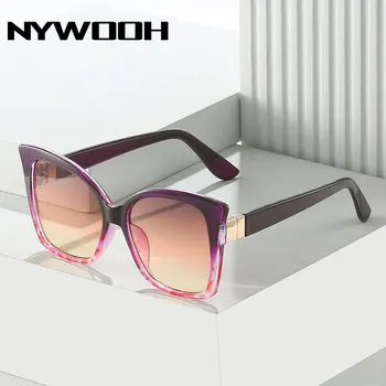 Солнцезащитные очки NYHOOW Cat Eye для женщин, мужские солнцезащитные очки большого размера, Винтажные Брендовые дизайнерские Пляжные очки, очки UV400