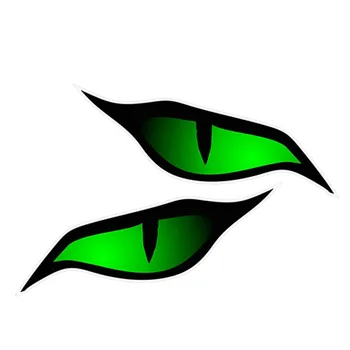 Стикер 2 х личности авто пара злых глаз Глаза дизайн в зеленом цвете для автомобиля мотоцикл шлем 3D винил,13см*6см