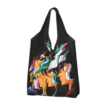Сумка для покупок Knights Of The Zodiac, женская сумка для покупок в стиле Saint Seiya Manga, сумки большой вместимости