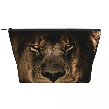 Трапециевидная морда африканского льва Портативные косметички Сумка для ежедневного хранения Косметичка для путешествий Туалетные принадлежности Ювелирная сумка