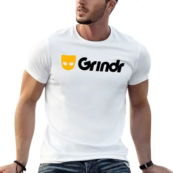 Футболка с логотипом Grindr, социальная сеть ЛГБТ, футболки с аниме, футболки с графическим рисунком, мужские футболки
