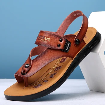 Шлепанцы для мужчин, летом носите противоскользящую пляжную обувь на открытом воздухе для мужчин, чтобы водить машину, противоскользящая весенне-осенняя повседневная обувь из супер волокна