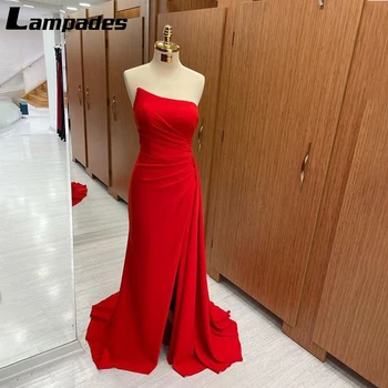 Элегантное вечернее платье для выпускного вечера Темно-красного цвета, привлекающее внимание Вечернее платье с разрезом спереди и дизайнерским белым платьем с рюшами